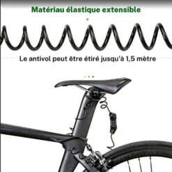ROCKBROS Câble Antivol Casque Vélo Cadenas à Combinaison à 4 Chiffres Noir 1,5m -Vélo Équipement Magasin cable antivol casque velo cadenas a combinaison a 4 chiffres noir 15m 3