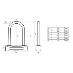 Cadenas Pour Vélo U-lock 448 ART4 180 X 245 Mm Noir -Vélo Équipement Magasin cadenas pour velo u lock 448 art4 180 x 245 mm noir 5