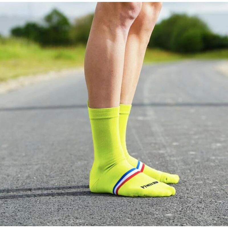 Chaussettes De Cyclisme JAUNE FLUO 4 Chaussettes De Cyclisme JAUNE FLUO – Image 2