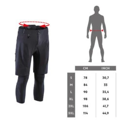 Rockrider COMBO SHORT / SOUS SHORT, 2 EN 1, DE VELO VTT EXPL 500 HOMME NOIR -Vélo Équipement Magasin combo short sous short 2 en 1 de velo vtt expl 500 homme noir 5