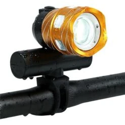 Lampe De Vélo Feu Avant - Rechargeable Par USB - Or - 450 Lumens -Vélo Équipement Magasin lampe de velo feu avant rechargeable par usb or 450 lumens 2