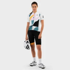 Maillot Vélo Manches Courtes Femme Cyclisme M2 Pinerolo Blanc -Vélo Équipement Magasin maillot velo manches courtes femme cyclisme m2 pinerolo blanc 3
