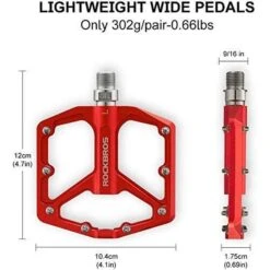 ROCKBROS Pédale Vélo En Alliage Aluminium 8 Clous Antidérapants Rouge -Vélo Équipement Magasin pedale velo en alliage aluminium 8 clous antiderapants rouge 3