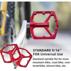 ROCKBROS Pédale Vélo En Alliage Aluminium 8 Clous Antidérapants Rouge -Vélo Équipement Magasin pedale velo en alliage aluminium 8 clous antiderapants rouge 4