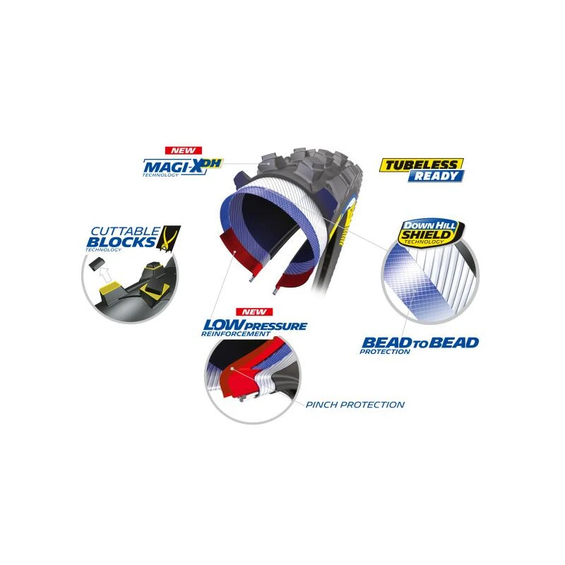 PNEU VTT 29X2.40 MICHELIN DH MUD RACING LINE MAGI-X NOIR TR (61-622) 4 PNEU VTT 29X2.40 MICHELIN DH MUD RACING LINE MAGI-X NOIR TR (61-622) – Image 2