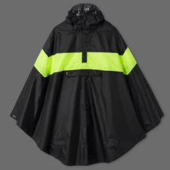 BTWIN PONCHO PLUIE VISIBILITE JOUR VELO VILLE 120 NOIR JAUNE FLUO -Vélo Équipement Magasin poncho pluie visibilite jour velo ville 120 noir jaune fluo 8