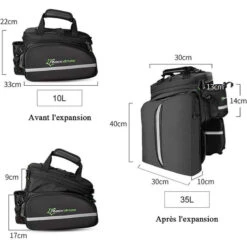 ROCKBROS Sacoche Vélo Porte-Bagage Arrière Sac De Rangement Étanche Housse De Pluie Noir -Vélo Équipement Magasin sacoche velo porte bagage arriere sac de rangement etanche housse de pluie noir 2