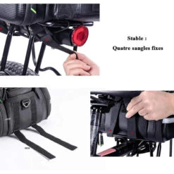 ROCKBROS Sacoche Vélo Porte-Bagage Arrière Sac De Rangement Étanche Housse De Pluie Noir -Vélo Équipement Magasin sacoche velo porte bagage arriere sac de rangement etanche housse de pluie noir 3