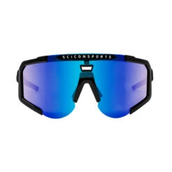 Scicon Aeroscope Lunettes De Sports (Noir Brillant/Bleu Miroir) -Vélo Équipement Magasin scicon aeroscope lunettes de sports noir brillantbleu miroir 2