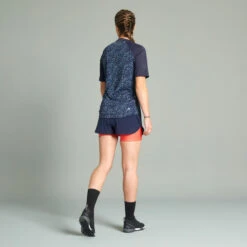 Rockrider SHORT VELO VTT EXPL 100 FEMME BLEU ROSE -Vélo Équipement Magasin short velo vtt expl 100 femme bleu rose 2