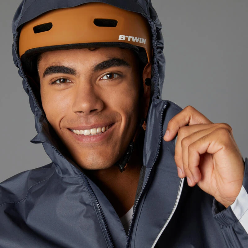 BTWIN VESTE PLUIE VÉLO VILLE 540 HOMME MARINE CERTIFIÉE EPI VISIBILITÉ 9 BTWIN VESTE PLUIE VÉLO VILLE 540 HOMME MARINE CERTIFIÉE EPI VISIBILITÉ – Image 7